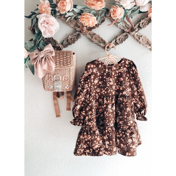 Heartfelt Gratitude Blooming Cottage Floral Soft Corduroy dress 4/5 - Picture 2 of 5